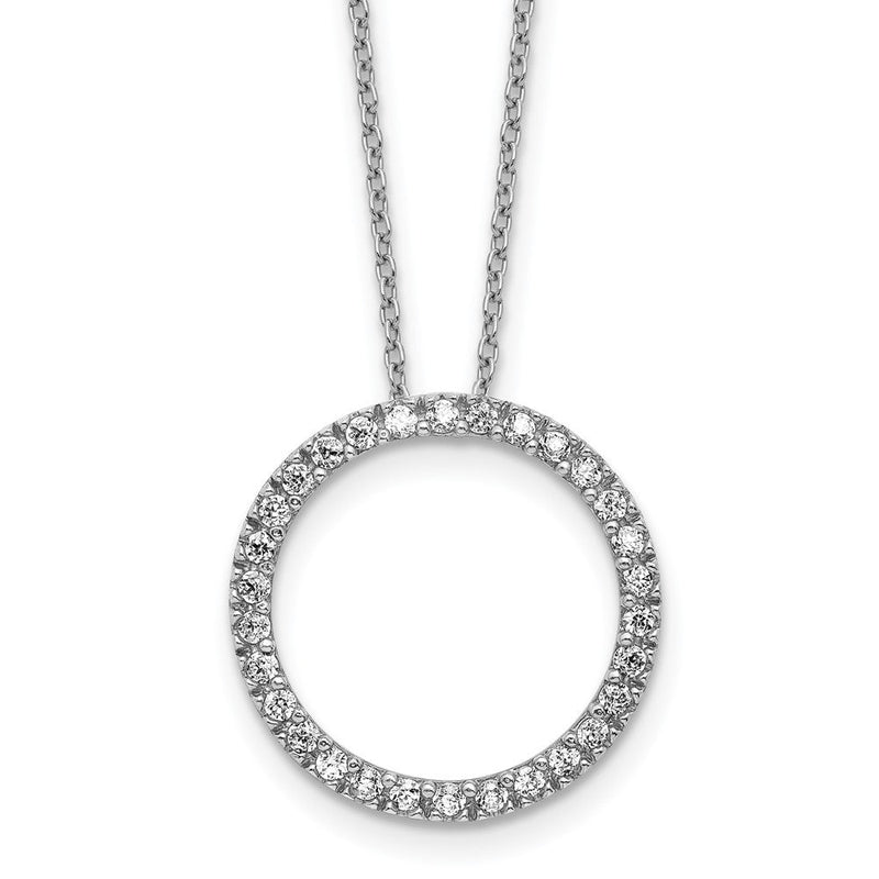 Sterlingsilber Cheryl M Rhodiniert Zirkonia Kreis 16 Zoll mit 2 Zoll Verlängerung Halskette