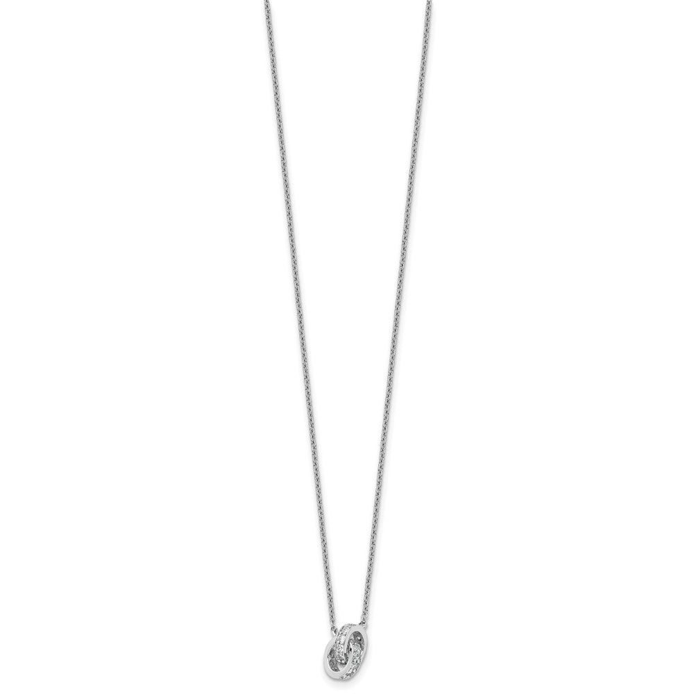 Sterlingsilber Cheryl M Rhodiniert Zirkonia Interlocking Kreise 16 Zoll mit 2 Zoll Verlängerung Halskette