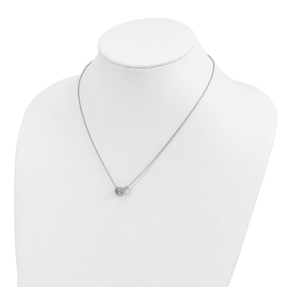 Sterlingsilber Cheryl M Rhodiniert Zirkonia Interlocking Kreise 16 Zoll mit 2 Zoll Verlängerung Halskette