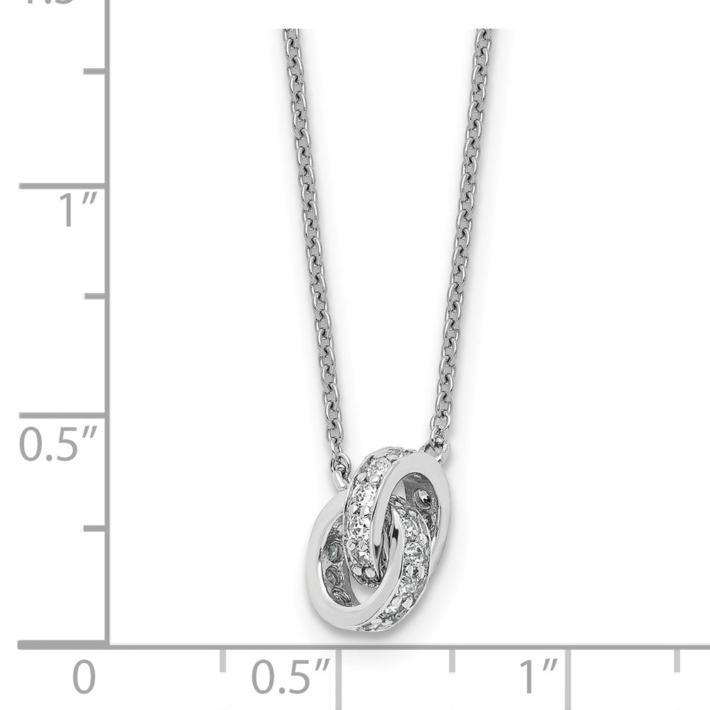 Sterlingsilber Cheryl M Rhodiniert Zirkonia Interlocking Kreise 16 Zoll mit 2 Zoll Verlängerung Halskette