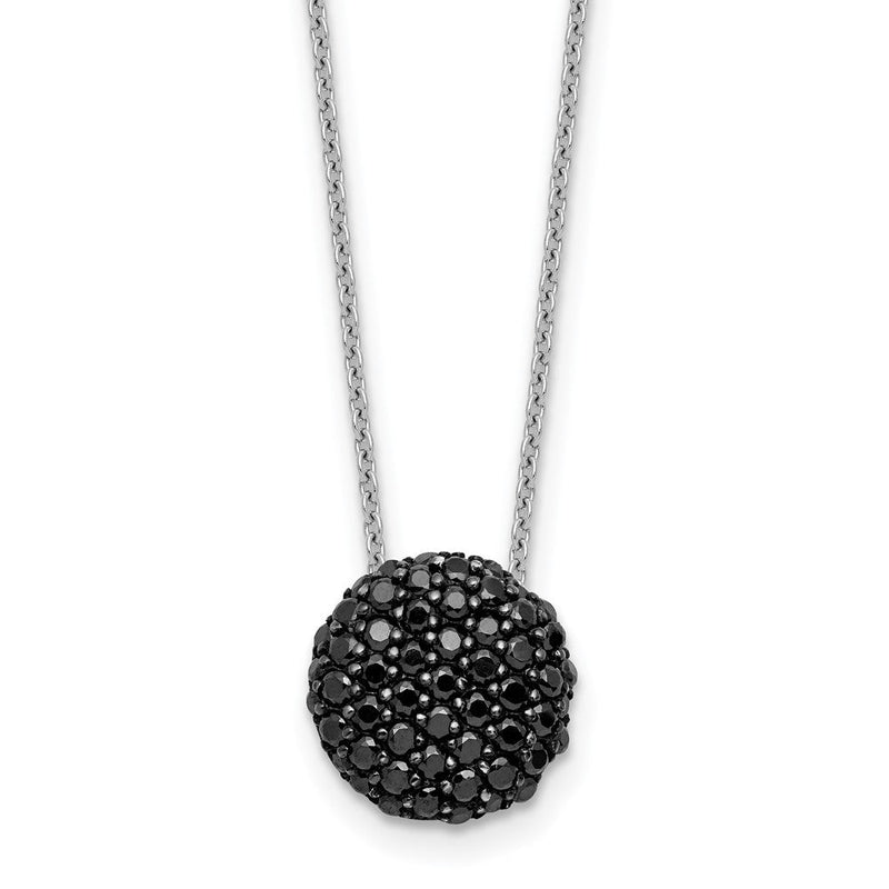 Sterlingsilber Cheryl M Hematite/rhodiniert Schwarz Zirkonia Kreis 16 Zoll mit 2 Zoll Verlängerung Halskette