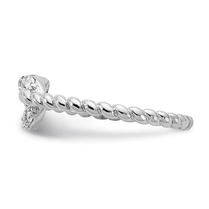 Sterlingsilber Cheryl M Rhodiniert Brillant-cut Zirkonia Knoten Ring