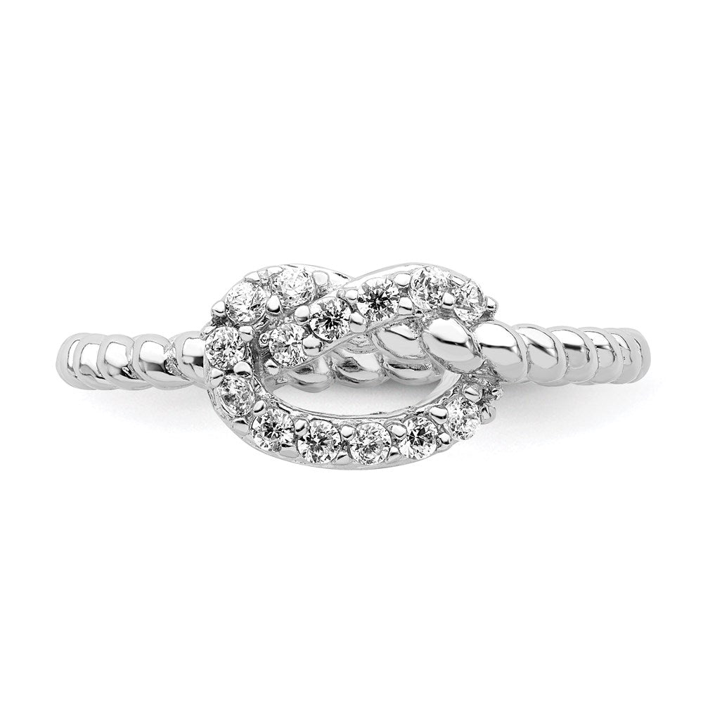 Sterlingsilber Cheryl M Rhodiniert Brillant-cut Zirkonia Knoten Ring