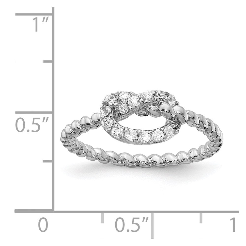 Sterlingsilber Cheryl M Rhodiniert Brillant-cut Zirkonia Knoten Ring