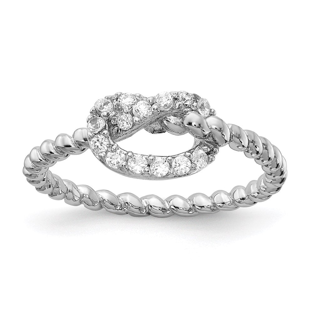 Sterlingsilber Cheryl M Rhodiniert Brillant-cut Zirkonia Knoten Ring