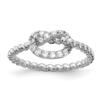 Sterlingsilber Cheryl M Rhodiniert Brillant-cut Zirkonia Knoten Ring