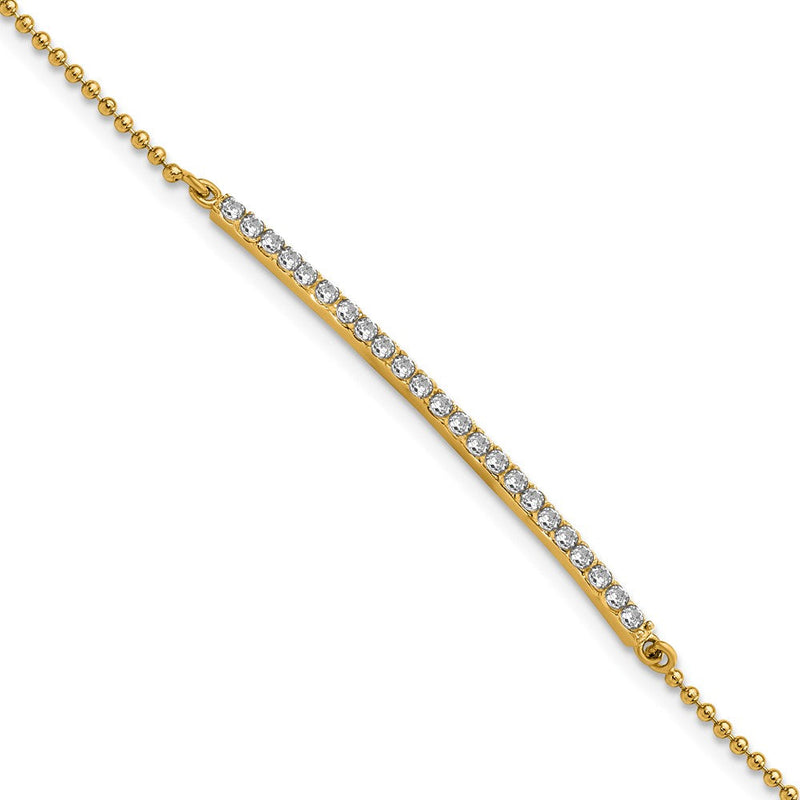 Sterlingsilber Cheryl M Vergoldet Gekugelt Zirkonia Stab 7 Zoll Armband