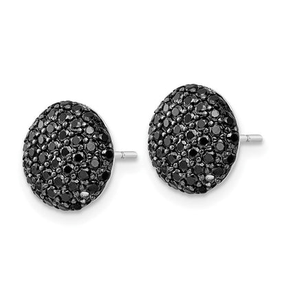 Sterlingsilber Cheryl M Rhodiniert Schwarz Rhodium Schwarz Zirkonia Kreis Ohrstecker