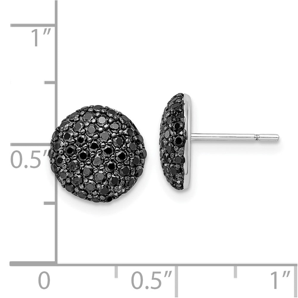 Sterlingsilber Cheryl M Rhodiniert Schwarz Rhodium Schwarz Zirkonia Kreis Ohrstecker