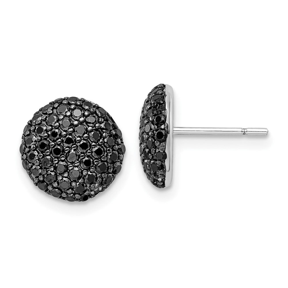 Sterlingsilber Cheryl M Rhodiniert Schwarz Rhodium Schwarz Zirkonia Kreis Ohrstecker