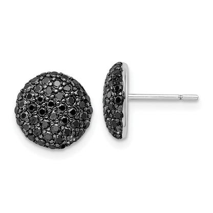 Sterlingsilber Cheryl M Rhodiniert Schwarz Rhodium Schwarz Zirkonia Kreis Ohrstecker