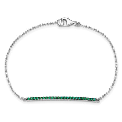 Sterlingsilber Cheryl M Hematite/rhodiniert Gekugelt Grün Glas Stab 7 Zoll Armband