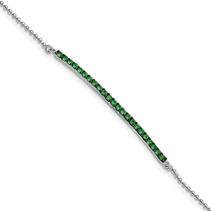 Sterlingsilber Cheryl M Hematite/rhodiniert Gekugelt Grün Glas Stab 7 Zoll Armband