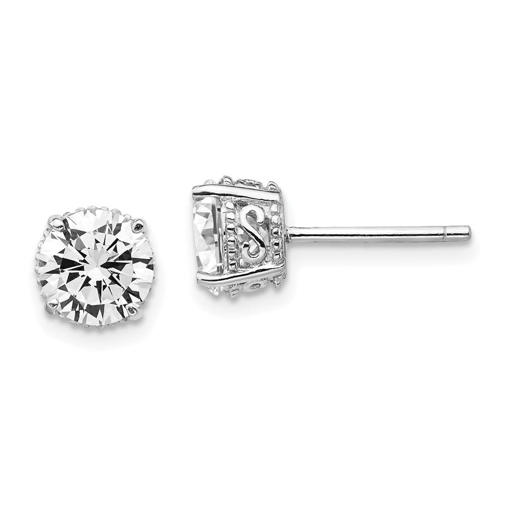 Sterlingsilber Cheryl M Rhodiniert Brillant-cut Zirkonia 6.5mm Ohrstecker