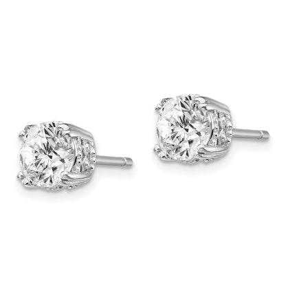 Sterlingsilber Cheryl M Rhodiniert Rund Brillant-cut 6.5mm Zirkonia Stecker Ohrstecker