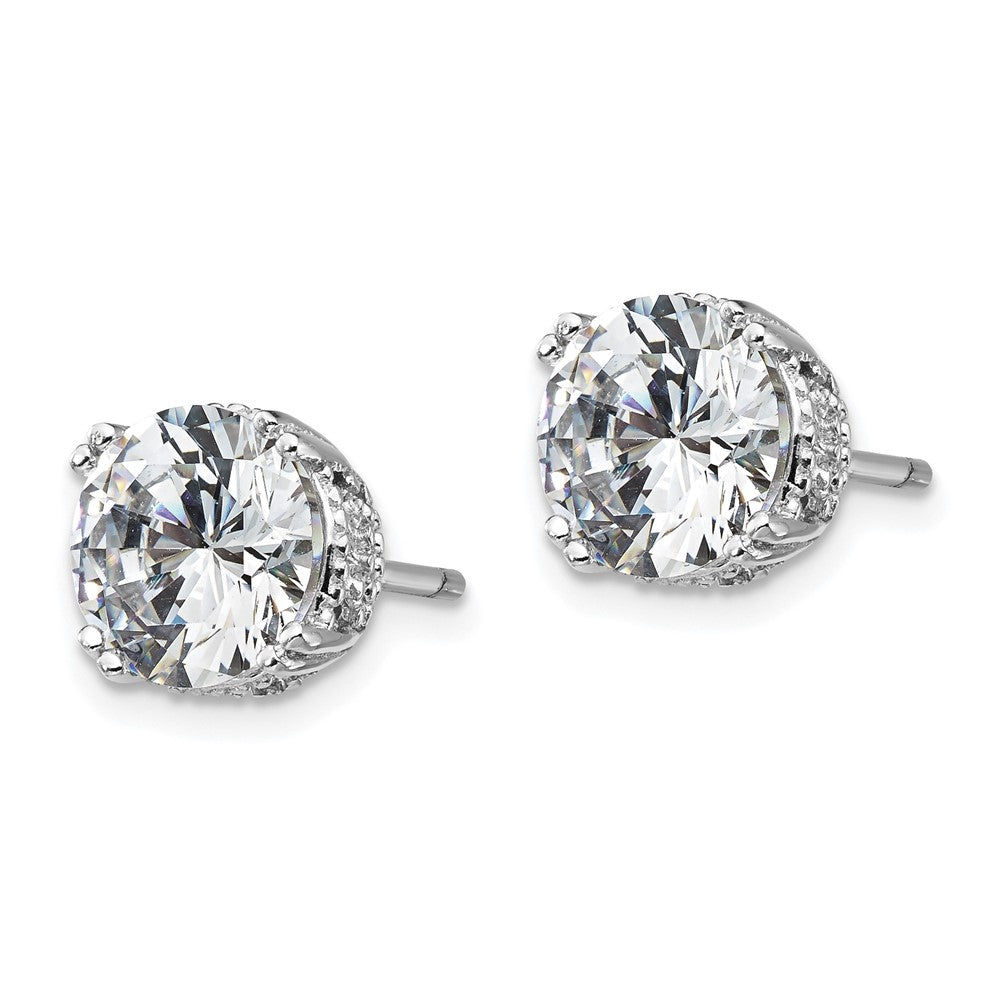Sterlingsilber Cheryl M Rhodiniert Brillant-cut 8mm Zirkonia Ohrstecker