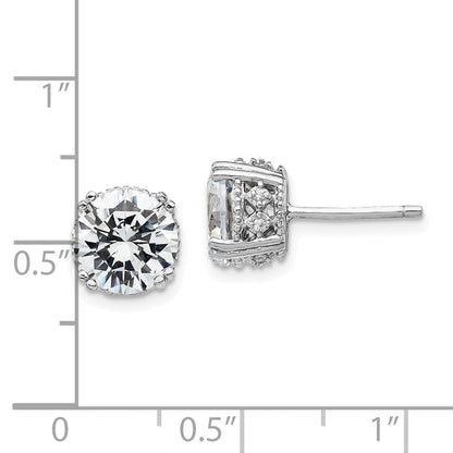 Sterlingsilber Cheryl M Rhodiniert Brillant-cut 8mm Zirkonia Ohrstecker