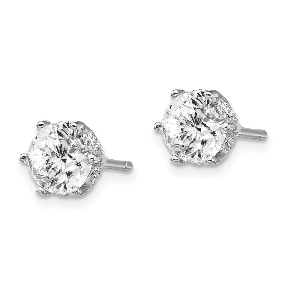 Sterlingsilber Cheryl M Rhodiniert Brillant-cut 6.5mm Zirkonia Stecker Ohrstecker