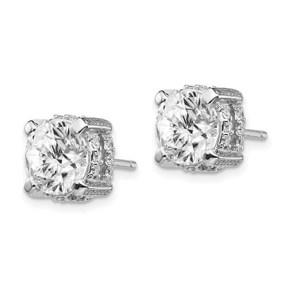 Sterlingsilber Cheryl M Rhodiniert Brillant-cut 8mm Zirkonia Ohrstecker