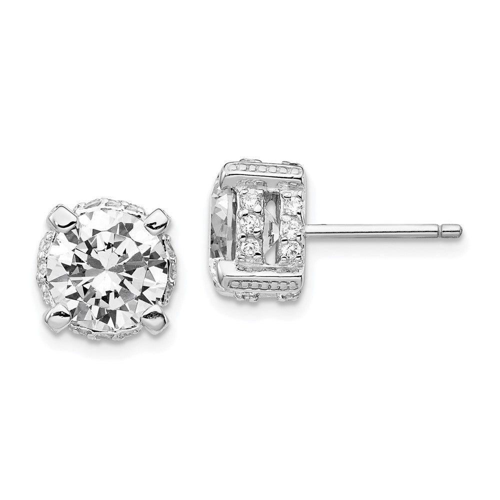 Sterlingsilber Cheryl M Rhodiniert Brillant-cut 8mm Zirkonia Ohrstecker