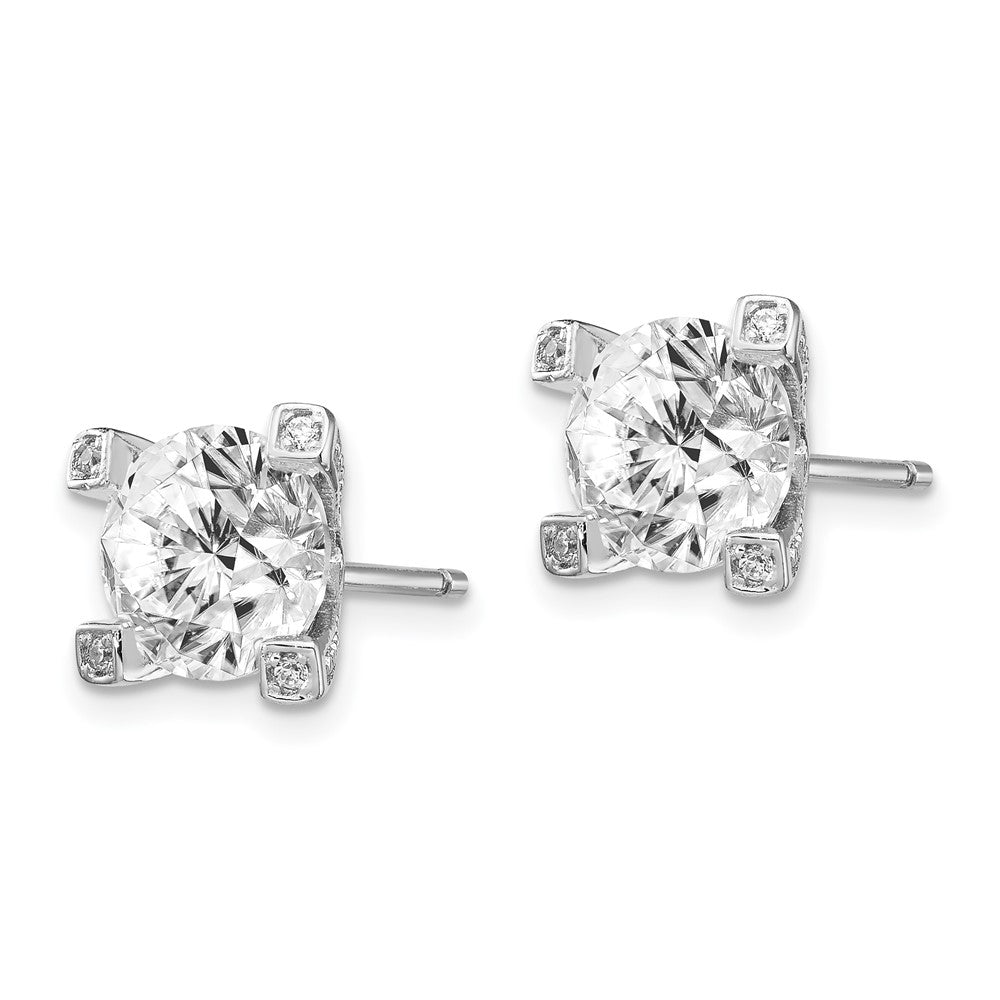 Sterlingsilber Cheryl M Rhodiniert Brillant-cut Zirkonia 8mm Ohrstecker