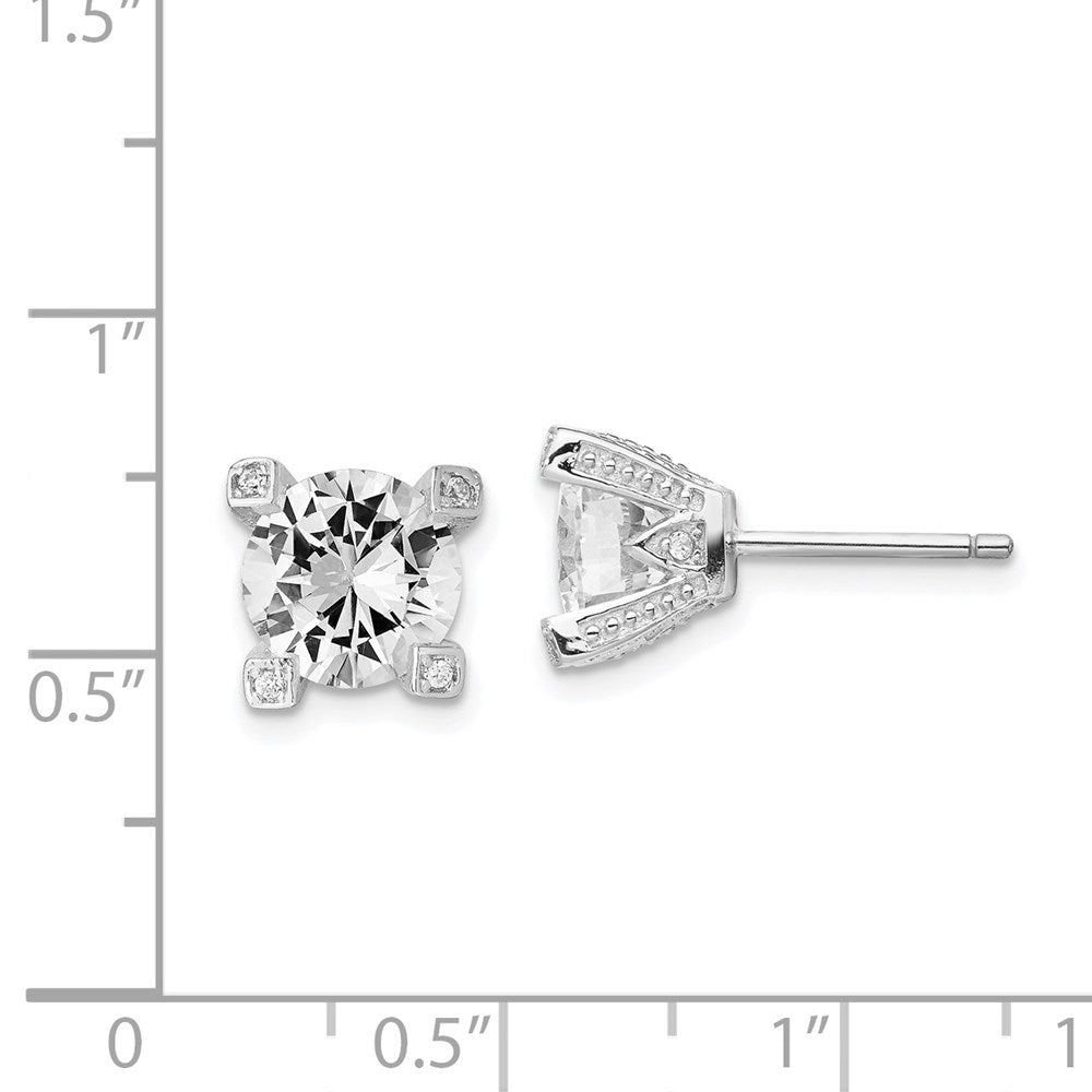 Sterlingsilber Cheryl M Rhodiniert Brillant-cut Zirkonia 8mm Ohrstecker