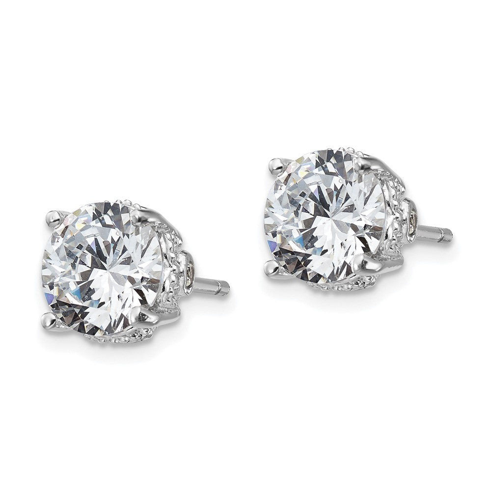 Sterlingsilber Cheryl M Rhodiniert Brillant-cut Zirkonia 8mm Ohrstecker