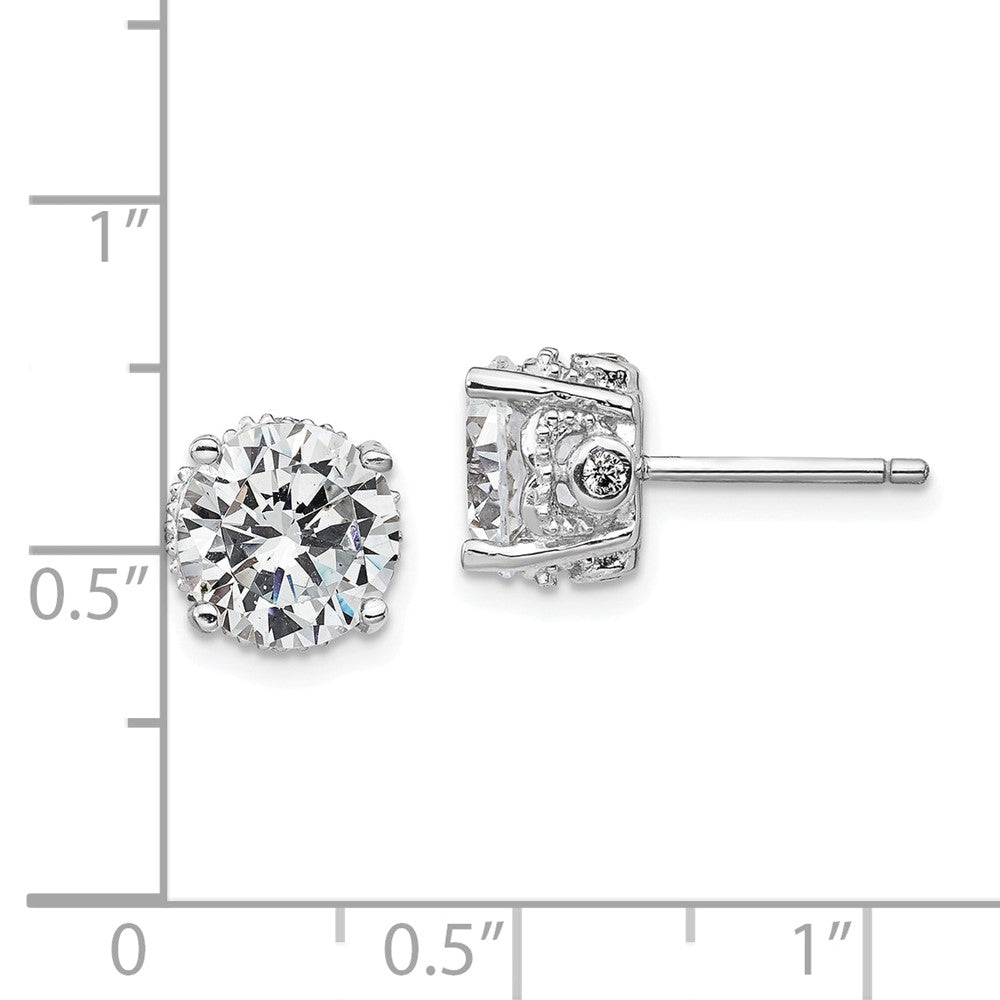 Sterlingsilber Cheryl M Rhodiniert Brillant-cut Zirkonia 8mm Ohrstecker