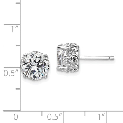 Sterlingsilber Cheryl M Rhodiniert Brillant-cut Zirkonia 8mm Ohrstecker