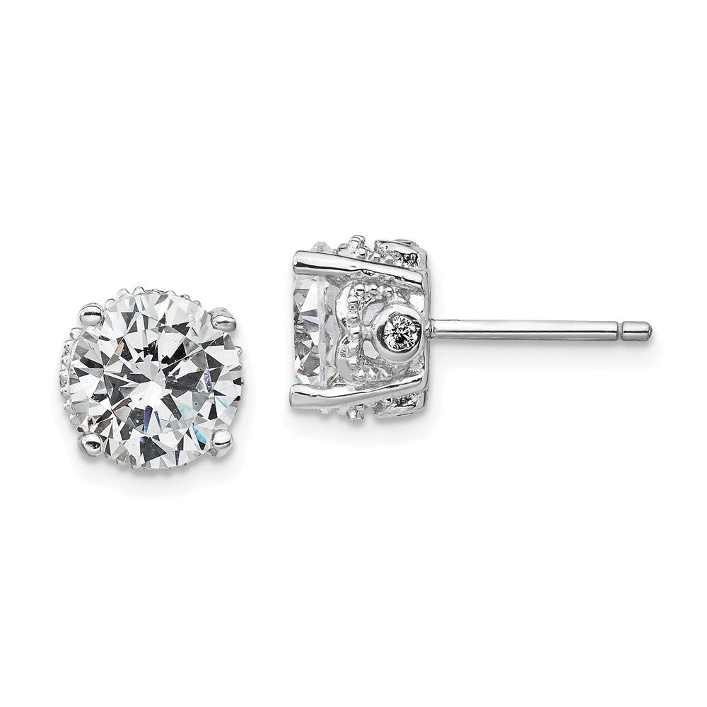 Sterlingsilber Cheryl M Rhodiniert Brillant-cut Zirkonia 8mm Ohrstecker