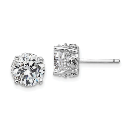 Sterlingsilber Cheryl M Rhodiniert Brillant-cut Zirkonia 8mm Ohrstecker