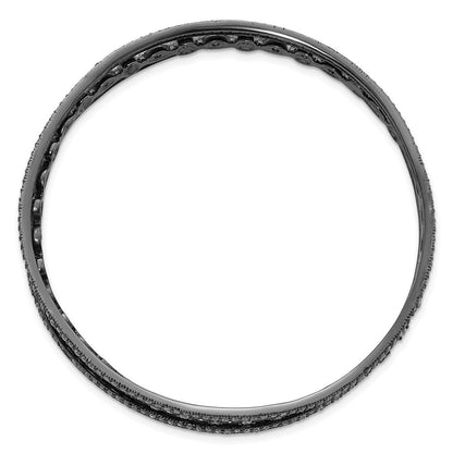 Sterlingsilber Cheryl M Schwarz-beschichtet Zirkonia Drei Armreif Set