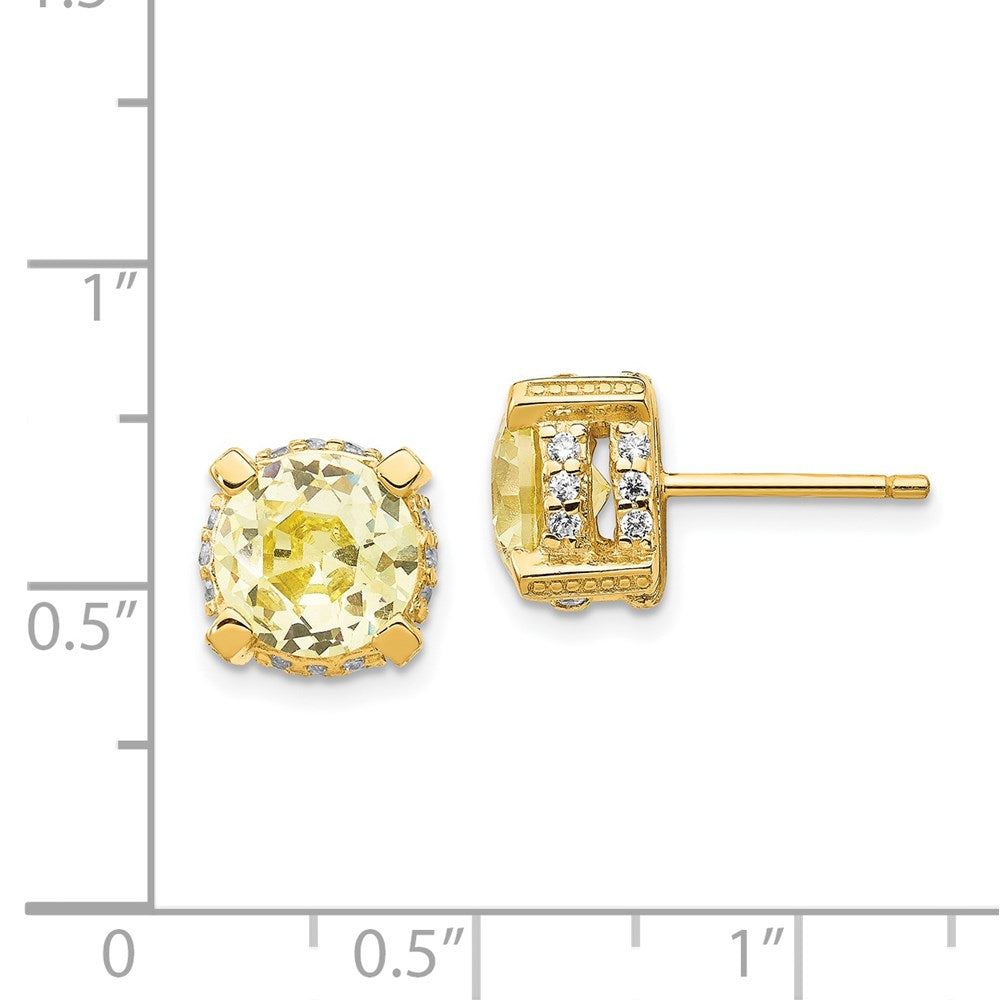 Ss/vergoldet Cheryl M Sterlingsilber Vergoldet Brillant-cut Gelb und Weiß Zirkonia Ohrstecker
