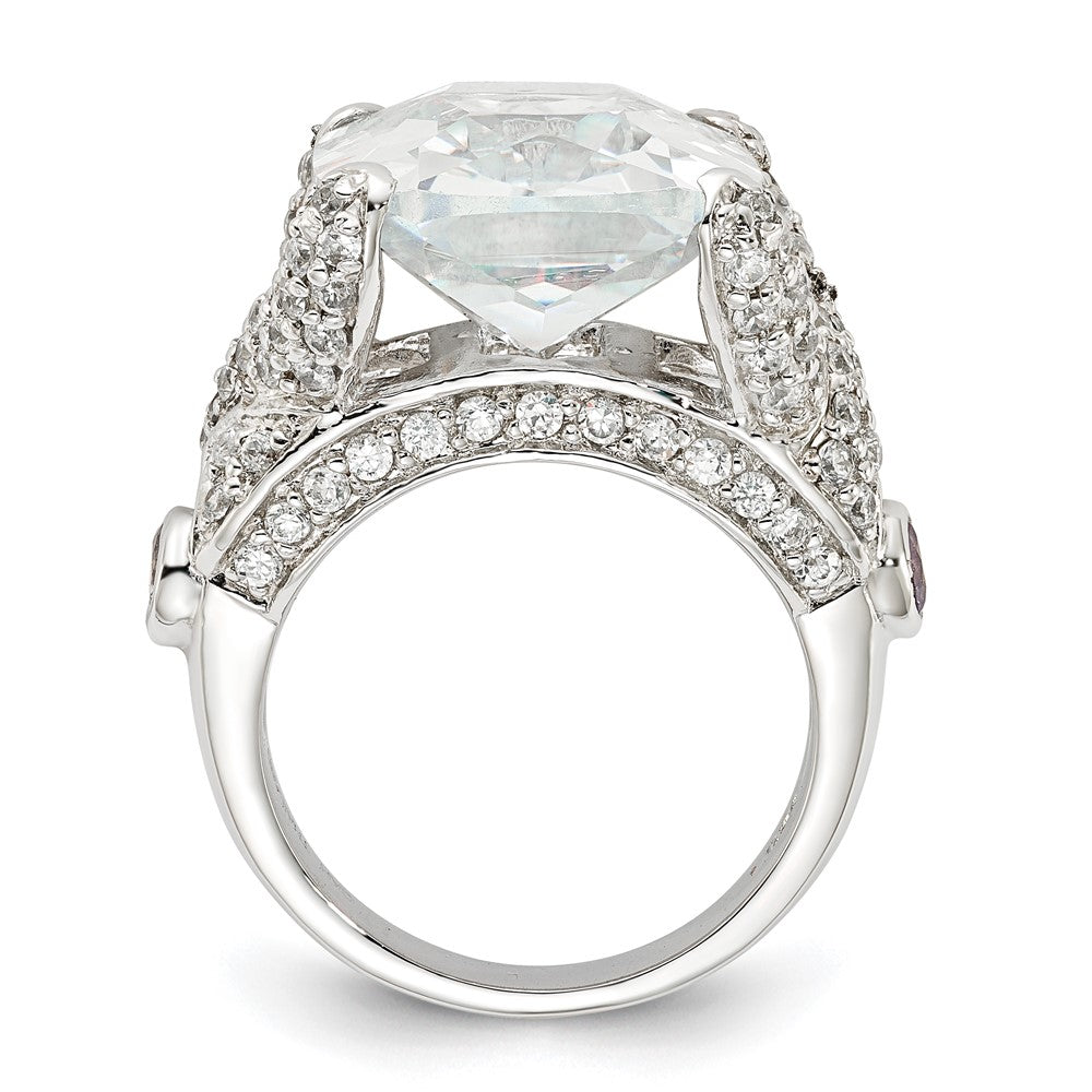 Sterlingsilber Zirkonia Quadratisch Ring