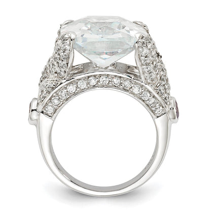 Sterlingsilber Zirkonia Quadratisch Ring