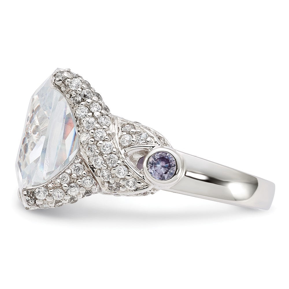 Sterlingsilber Zirkonia Quadratisch Ring