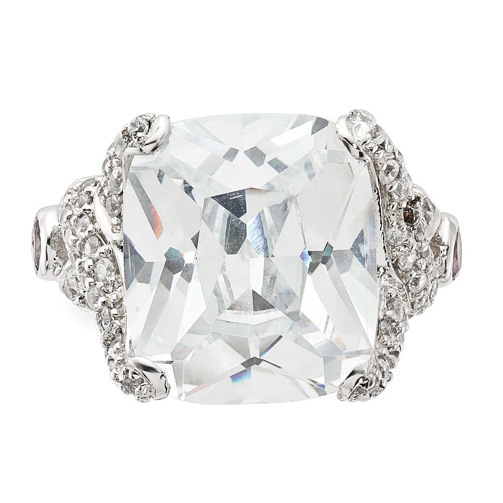 Sterlingsilber Zirkonia Quadratisch Ring