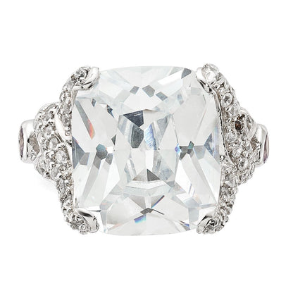 Sterlingsilber Zirkonia Quadratisch Ring