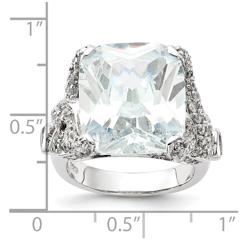 Sterlingsilber Zirkonia Quadratisch Ring