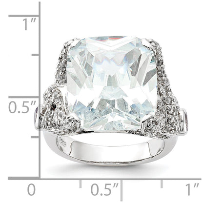 Sterlingsilber Zirkonia Quadratisch Ring