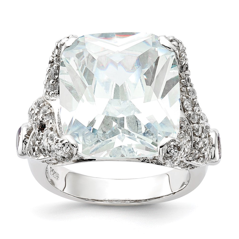 Sterlingsilber Zirkonia Quadratisch Ring