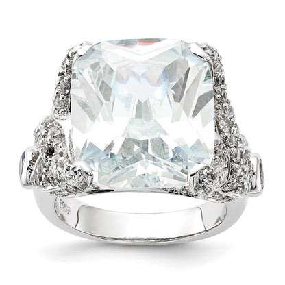 Sterlingsilber Zirkonia Quadratisch Ring
