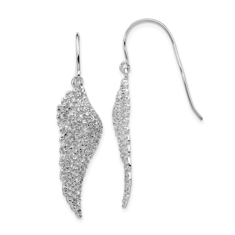 Sterlingsilber Cheryl M Rhodiniert Brillant-cut Zirkonia Engel Flügel Hirte Haken Ohrhänger