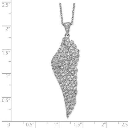 Sterlingsilber Cheryl M Rhodiniert Brillant-cut Zirkonia Engel Flügel 18 Zoll Halskette