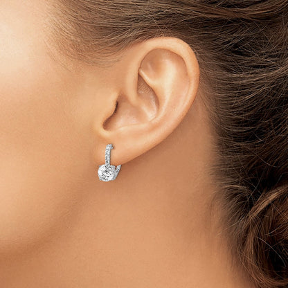 Sterlingsilber Cheryl M Rhodiniert Brillant-cut Zirkonia Ohrhänger mit Brisur