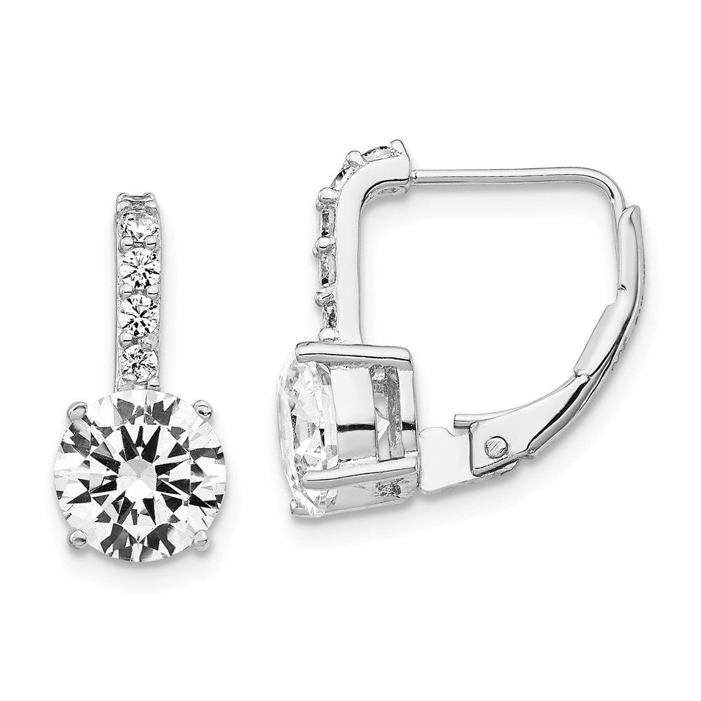Sterlingsilber Cheryl M Rhodiniert Brillant-cut Zirkonia Ohrhänger mit Brisur