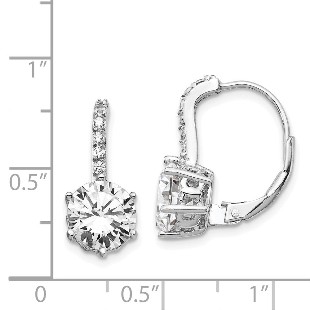 Sterlingsilber Cheryl M Rhodiniert Brillant-cut Zirkonia Ohrhänger mit Brisur