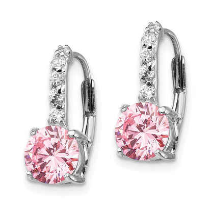 Sterlingsilber Cheryl M Rhodiniert Rosa und Weiß Brillant-cut Zirkonia Ohrhänger mit Brisur