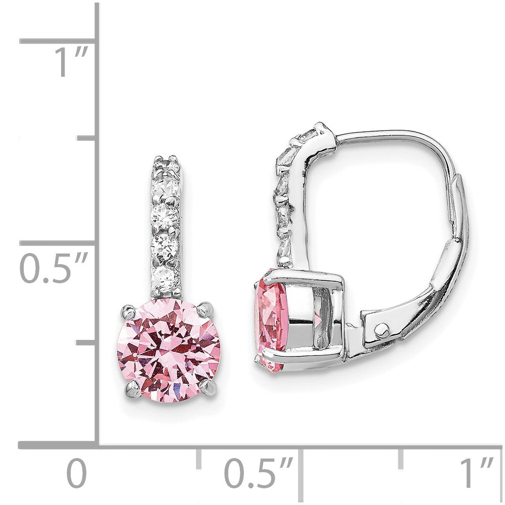 Sterlingsilber Cheryl M Rhodiniert Rosa und Weiß Brillant-cut Zirkonia Ohrhänger mit Brisur