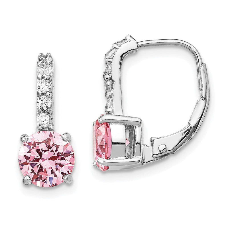 Sterlingsilber Cheryl M Rhodiniert Rosa und Weiß Brillant-cut Zirkonia Ohrhänger mit Brisur